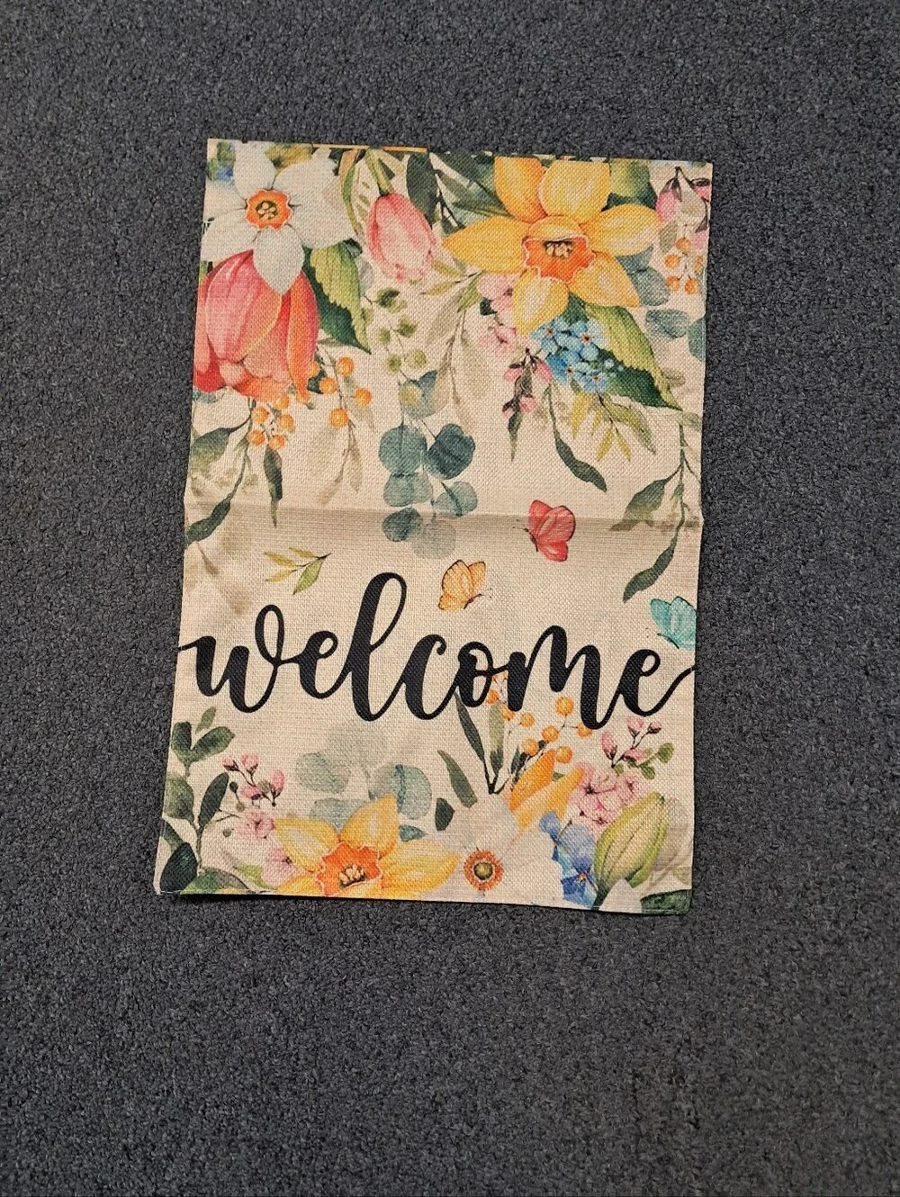 Welcome Floral Garden Flag - Set of 2